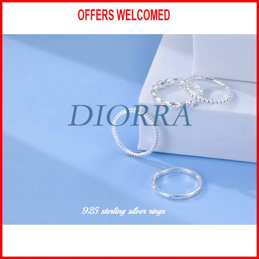 Sterling Silver Stackable Rings Set, Cubic Zircon… - image 8